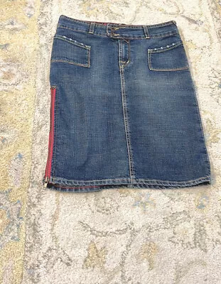 VTG. VON  DUTCH DISTRESSED DENIM SKIRT CollectibleExcellent Condition Small • $110