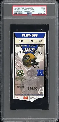 2004 NFC NFL Playoffs Vikings Randy Moss Moons Crowd Celebration Ticket Stub PSA • $356.24
