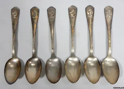 6 Silverplate Silent Movie Film Star Spoons - Swanson Davis Murray Novarro • $65