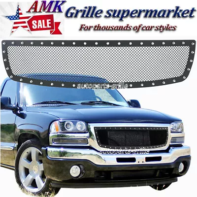 For 2003-2006 GMC Sierra 1500 Mesh Grille Black Rivet Grill Style Upper Insert • $103.49