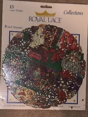 Royal Lace Doilies -15 Vintage Christmas Lace Doilies 8” Diameter New Sealed NOS • $6.99
