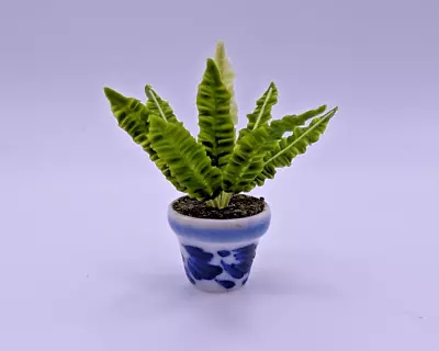 Fern Plant In Clay Pot Dollhouse Miniature 1:12 Scale - FAST US SHIPPER • $12.99