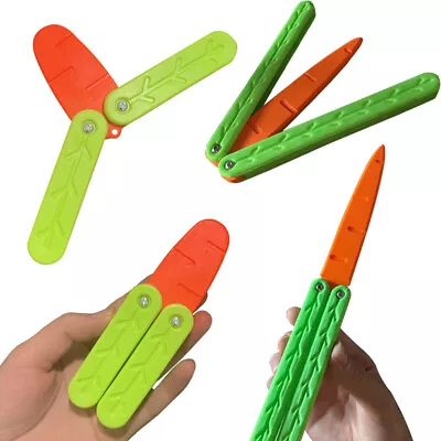 3D Carrot Butterfly Toy Knife Metal Folding Practice Trainer Training Tools NEW • $7.69