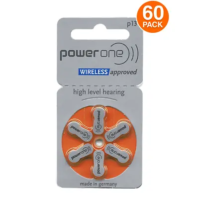 Power One Size 13 - MERCURY FREE - PR48 P13 Hearing Aid Batteries (60 Pack) • $16.96