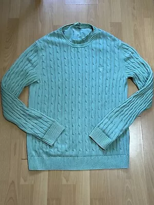 Gant Cable Knit Jumper Tiffany Size XL 24x32 • £14.72