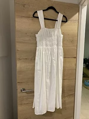 French Connection Womens Maxi Dress White Cotton 12 Strappy Worn Once • $15