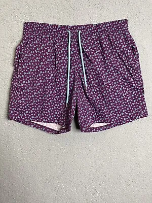 VILEBREQUIN Mens Elastic Waist Moorea Swim Shorts Size XXL Purple Turtles • $61