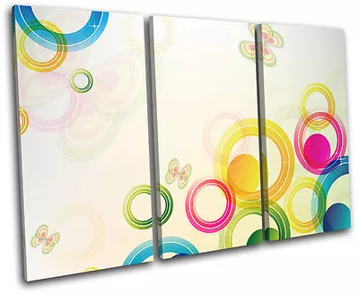 Vector Colourful Floral Abstract TREBLE CANVAS WALL ART Picture Print VA • $94.99