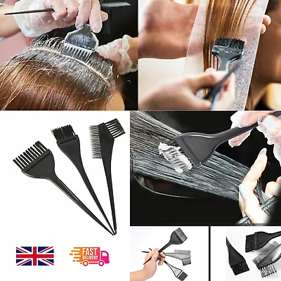 3PC Hair Dye Brush Set Colouring Bleach Tint Comb Kit Set Saloon Hairdressing UK • £2.95