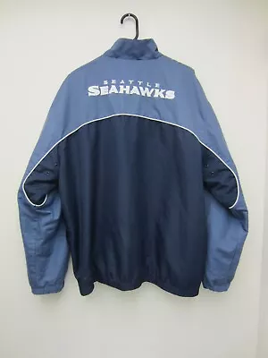 Vintage G-III NFL Seattle Seahawks Embroidered 1/4 Zip Pullover Jacket XL Blue • $19.79