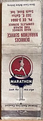 Derrick's Marathon Service Station South Bend IN Indiana Vintage Matchbook Cover • $9.95