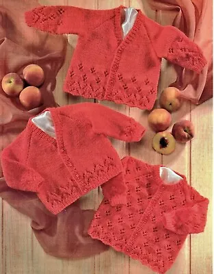 £3 • Buy Easy Knit Baby Knitting Pattern Cardigans In DK To Fit 16-26''  C10