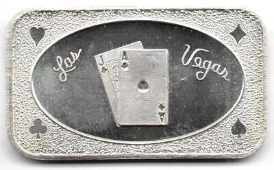 Mother-Lode Mint Las Vegas Card Game BLACKJACK 21 .999 Silver 1 Oz Art Bar USA • $44.99
