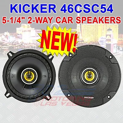 Kicker 46csc54 Car Audio 5 1/4  Coaxial Full Range Stereo Speakers Pair Csc5 New • $43.33