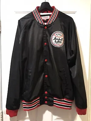 Mitchell & Ness Injury Report Black Satin Baseball Jacket Size XL • $19.99