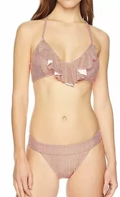 Mae Women's Swimwear Castaway Ruffled T-back Bikini Set M 8-10 • $24.98