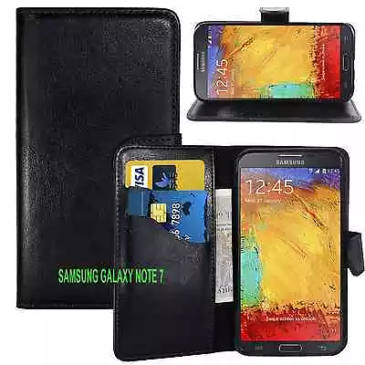 BLACK WALLET CARD SLOT Stand GEL CASE FOR SAMSUNG GALAXY NOTE 3 Note 4 Note 9/10 • £2.95