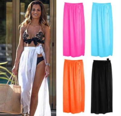 £9.95 • Buy UK Women Bikini Cover Up Swimwear Sheer Beach Maxi Wrap Skirt Sarong Pareo Dress
