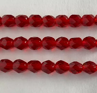 Czech Fire Polished Glass Round Faceted Beads 6mm (200pcs) • $11.75