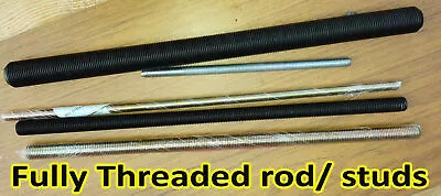 £13.99 • Buy Full Thread Dual Head Threaded Stud Rod Bar Screw Bolt STUDS STEEL PLATE300 Long