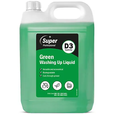 Super Professional Green Washing Up Liquid - 1x5ltr • £12.59