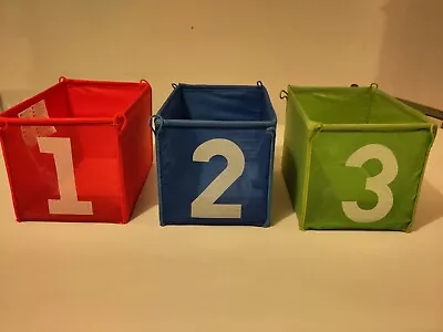 2 Sets Of Number Coloured Folding Storage Boxes For Kids - IKEA • £6