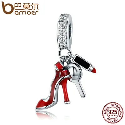 BAMOER Mixed Style Solid 925 Sterling Silver Charm &AAA CZ Fit European Bracelet • $8.41