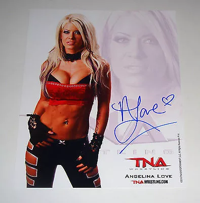 TNA Knockout Angelina Love Signed Autographed 8x10 Photo COA Free Shipping • $15