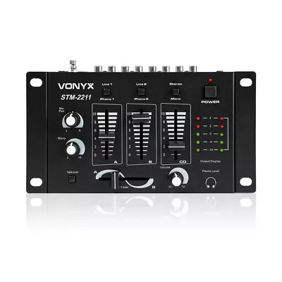 £53.99 • Buy Skytec 4-Channel Mixer Live Line DJ Disco TMX-2211 + Microphone Talkover Fader
