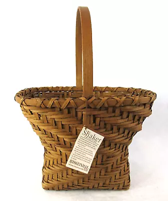 VTG Shaker Collection Basket Basketville Original Tag Woven Ash Splints Stamped • $23.95