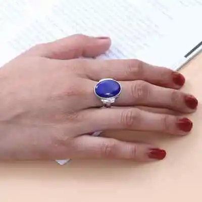 Lapis Lazuli  925 Sterling Silver Band& Statement Ring Handmade Ring All Size • $13.99