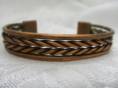 Vintage Estate Jewelry Marked Solid Copper 1/2  Wide Cuff Bracelet • $28