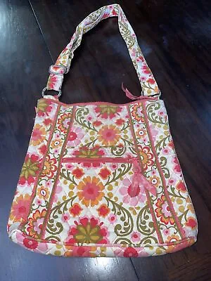 Vera Bradley Crossbody Purse Folkloric Pattern Pink Green Floral 11” X 11” EUC • $11.21