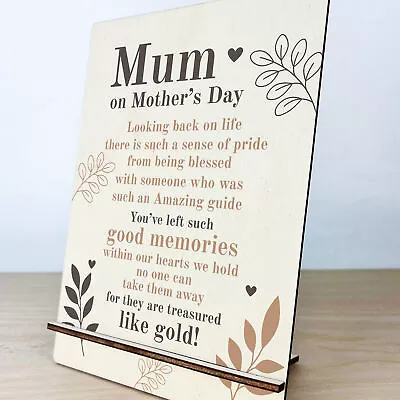 Mum Memorial Standing Wooden Remembrance Plaque Mothers Day Gift For Mum • £5.99