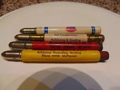 Vintage Lot Of 4 Advertising Bullet Pencils `~ Kansas ~ Soil & Farm • $18