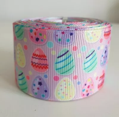 1 YARD Easter Egg Grosgrain Ribbon 38mm Craft Cake Ribbon Decoration • £3