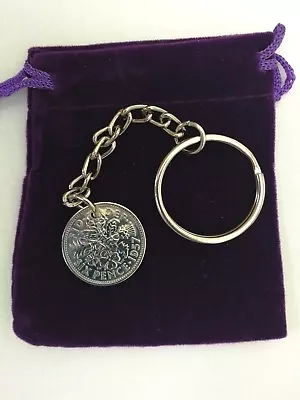  Celebration Gift Genuine Tanner Sixpence 6d Keyring Choose Year  Free P&P • £3.25