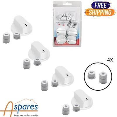 4 X CANDY Oven Cooker WHITE Hob Flame Burner Hotplate Control Knobs • £7.95