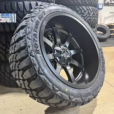 22x12 Fuel Maverick Black Wheels 33  MT Tires Package 8x6.5 Chevy Silverado 2500 • $2469.05