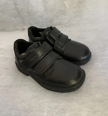 £29 • Buy Boys Clarks School Shoe Deaton Inf Black Leather Size 8G 