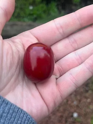 Huge Vintage Phenolic Cherry Amber Bakelite Bead Faturan Not Marbled 15.9 Grams • $14.53