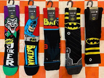 NEW Stance Casual Large DC Crew Socks 5 Pair Lot Batman Comic Joker Infiknit • $55.55