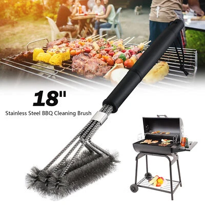 £6.99 • Buy Stainless Steel BBQ Cleaning Brush Grill Cleaner Barbecue Wire Heads Clean Tool