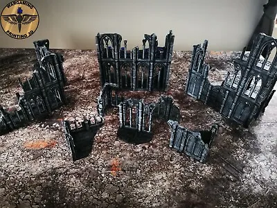 CATHEDRAL RUINS 1.0  -  19 PCS TERRAIN SCENERY FOR Wh40k AoS LOTR Wargaming • £9.99