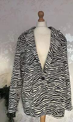 Ladies Zebra Blazer Size 14 KAIIA Oversized 💖3 • £19.99