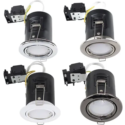 6 X Fire Rated Recessed LED GU10 Ceiling Downlight Spotlights Tiltable Lights • £34.99