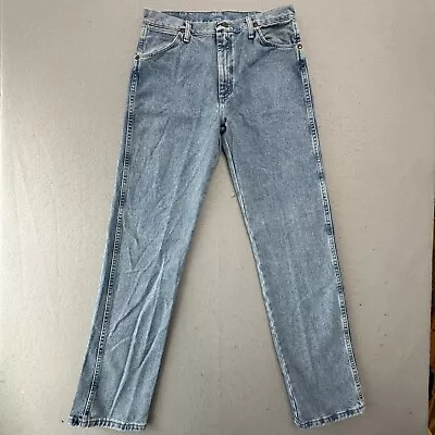 Wrangler Jeans Mens 32x34 Cowboy Cut Original Fit Light Wash Denim Blue 13MWZ • $20