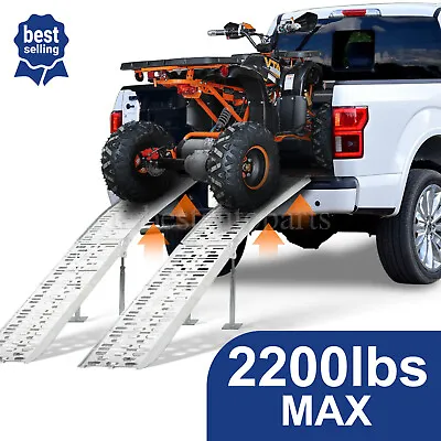 2200lb Aluminum Loading Ramp Arched For Motorcycle ATV/UTV Truck Lawn W/2*leg • $130.09