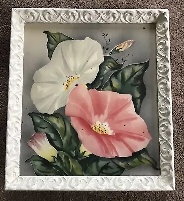 Vintage 1940s Morning Glories Airbrush Watercolor Painting Roche • $59.99