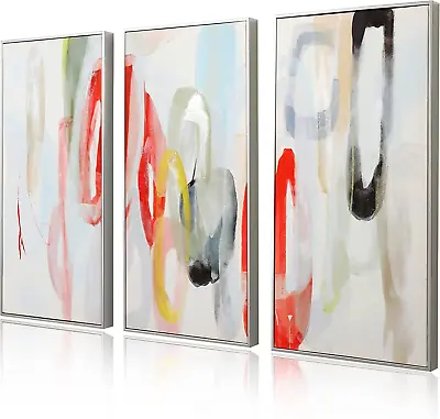 Abstract Wall Art Modern Wall Art 3 Piece Canvas Wall Art With Frame Large Wal • $61.80